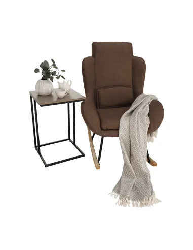 Fotoliu HARPER balansoar living, 75x110x83 cm, textil/lemn/metal | MobilaOK