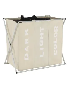 Coș de rufe LAUNDRY NEW TYP 3, baie/cameră utilitară, 62x35x60 cm, Pânză/Metal | MobilaOK