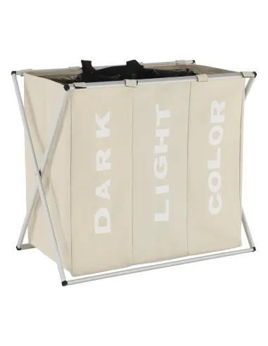 Coș de rufe LAUNDRY NEW TYP 3, baie/cameră utilitară, 62x35x60 cm, Pânză/Metal | MobilaOK
