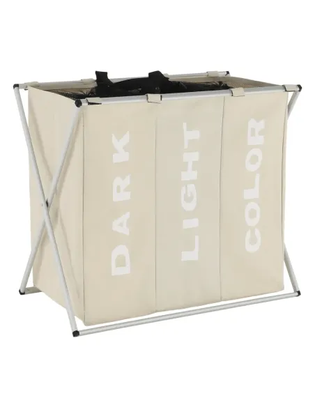 Coș de rufe LAUNDRY NEW TYP 3, baie/cameră utilitară, 62x35x60 cm, Pânză/Metal | MobilaOK