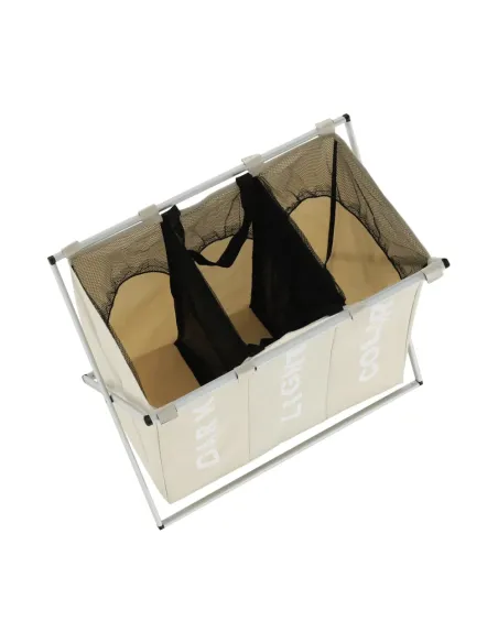 Coș de rufe LAUNDRY NEW TYP 3, baie/cameră utilitară, 62x35x60 cm, Pânză/Metal | MobilaOK