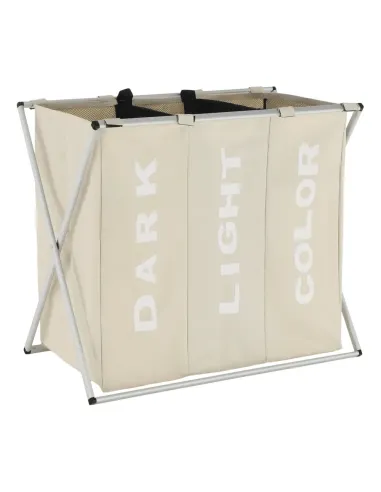 Coș de rufe LAUNDRY NEW TYP 3, baie/cameră utilitară, 62x35x60 cm, Pânză/Metal | MobilaOK