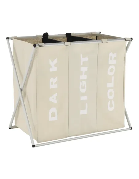 Coș de rufe LAUNDRY NEW TYP 3, baie/cameră utilitară, 62x35x60 cm, Pânză/Metal | MobilaOK