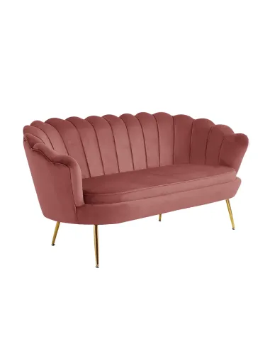Canapea KONDELA, living, 160x76x77 cm, catifea, picioare metal auriu | MobilaOK