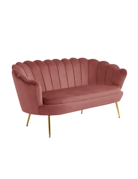 Canapea KONDELA, living, 160x76x77 cm, catifea, picioare metal auriu | MobilaOK
