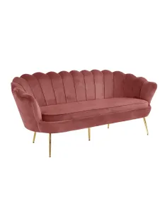 Canapea KONDELA, living, 178x76x77 cm, catifea roz, metal auriu | MobilaOK
