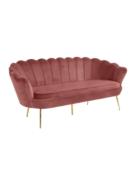 Canapea KONDELA, living, 178x76x77 cm, catifea roz, metal auriu | MobilaOK