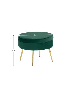 Scaun NOBLIN, living/birou, 51x41 cm, Catifea smarald, picioare metal auriu crom | MobilaOK 2