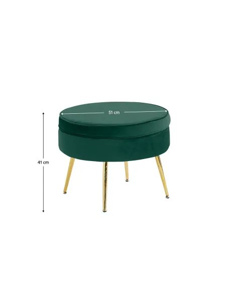 Scaun NOBLIN, living/birou, 51x41 cm, Catifea smarald, picioare metal auriu crom | MobilaOK