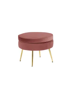 Scaun NOBLIN, living/dormitor/birou, 51x41 cm, Catifea roz, picioare crom auriu | MobilaOK