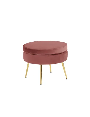 Scaun NOBLIN, living/dormitor/birou, 51x41 cm, Catifea roz, picioare crom auriu | MobilaOK