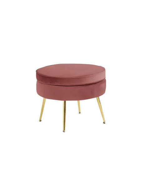 Scaun NOBLIN, living/dormitor/birou, 51x41 cm, Catifea roz, picioare crom auriu | MobilaOK