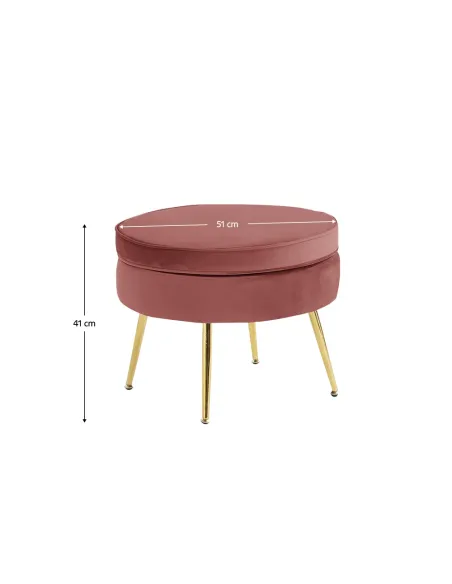 Scaun NOBLIN, living/dormitor/birou, 51x41 cm, Catifea roz, picioare crom auriu | MobilaOK