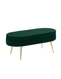 Scaun NOBLIN, living/dormitor/hol, 99x44.5x40 cm, catifea smarald, metal auriu crom | MobilaOK