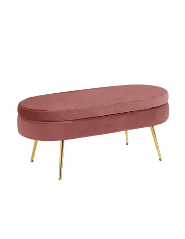 Scaun, NOBLIN TABURET TIP 2, living/hol, 99x44.5x40 cm, Catifea roz/Metal auriu | MobilaOK