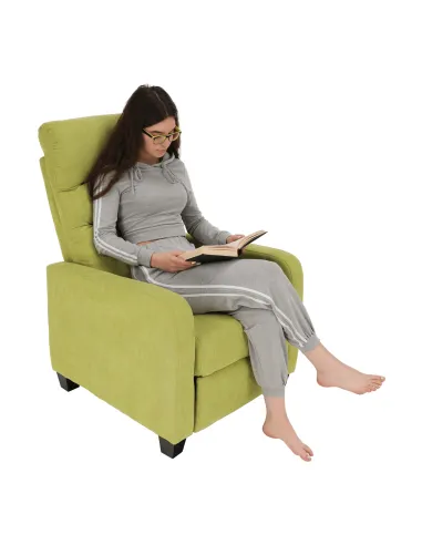 Fotoliu relaxare TURNER, living, 72x89x106 cm, tesatura/lemn masiv/plastic, reglabil | MobilaOK