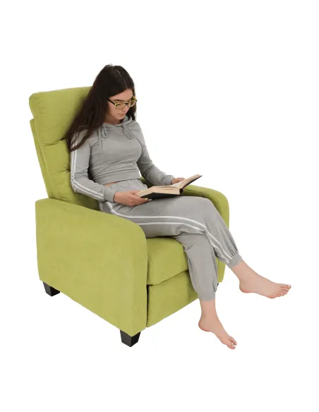 Fotoliu relaxare TURNER, living, 72x89x106 cm, tesatura/lemn masiv/plastic, reglabil | MobilaOK