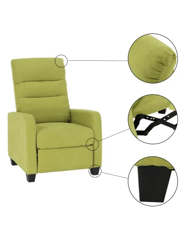 Fotoliu relaxare TURNER, living, 72x89x106 cm, tesatura/lemn masiv/plastic, reglabil | MobilaOK