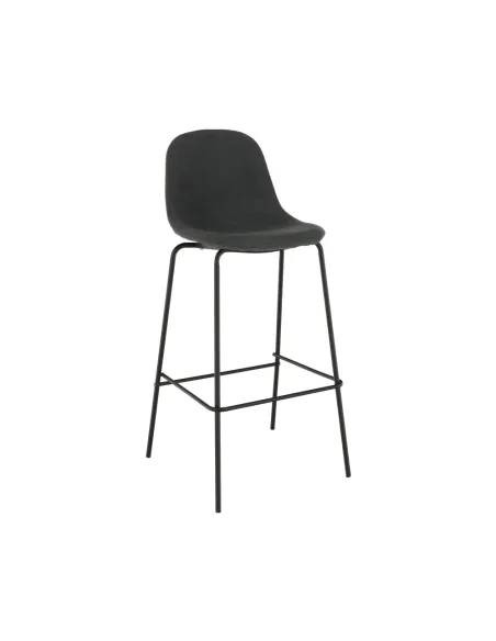 Scaun bar MARIOLA 2 NEW, bucătărie/bar, 49x51x101 cm, textil gri/metal | MobilaOK