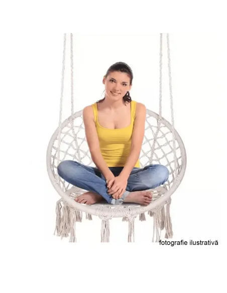 Scaun suspendabil AMADO 2 NEW, interior/exterior, 80x120 cm, Metal/Bumbac | MobilaOK
