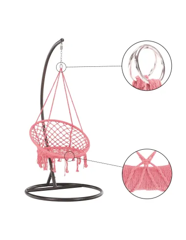 Scaun suspendabil AMADO 2 NEW, interior/exterior, 80x120 cm, Metal/Bumbac | MobilaOK