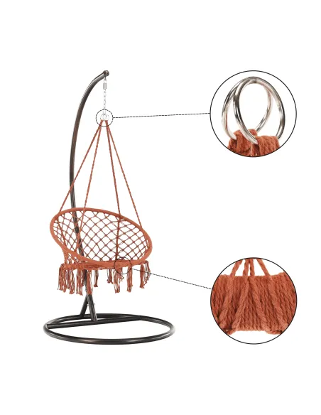 Scaun suspendabil AMADO 2 NEW, living/terasă, 80x120 cm, Metal și Bumbac | MobilaOKAnalizând datele, structura corectă este:1.  