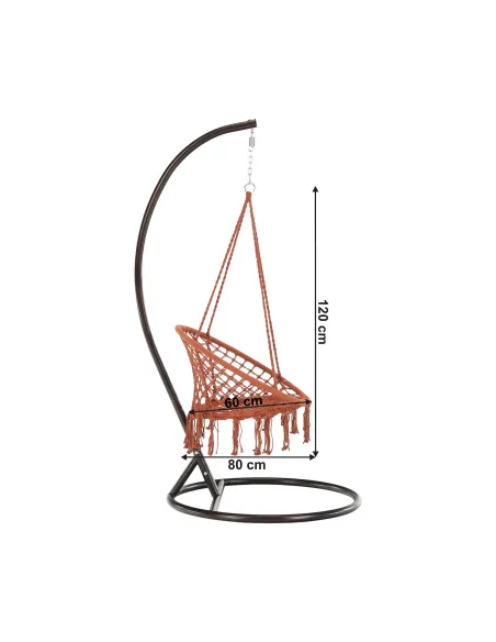 Scaun suspendabil AMADO 2 NEW, living/terasă, 80x120 cm, Metal și Bumbac | MobilaOKAnalizând datele, structura corectă este:1.  