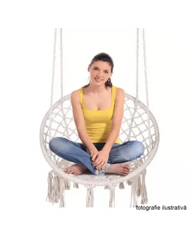 Scaun suspendabil AMADO 2, verde, pentru exterior/interior, 80x120 cm, metal și bumbac | MobilaOK