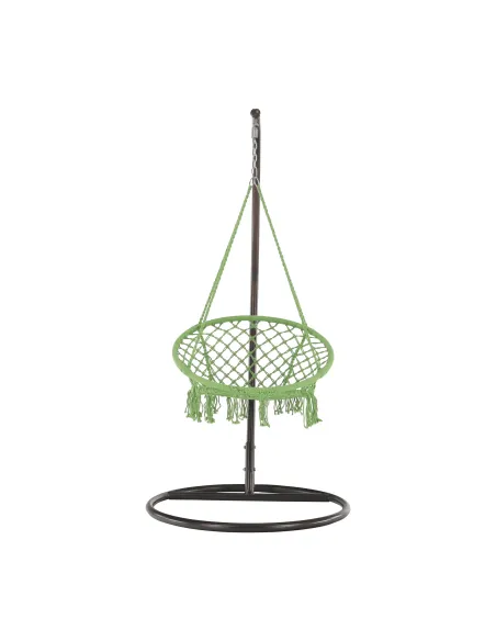 Scaun suspendabil AMADO 2, verde, pentru exterior/interior, 80x120 cm, metal și bumbac | MobilaOK