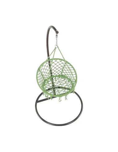 Scaun suspendabil AMADO 2, verde, pentru exterior/interior, 80x120 cm, metal și bumbac | MobilaOK