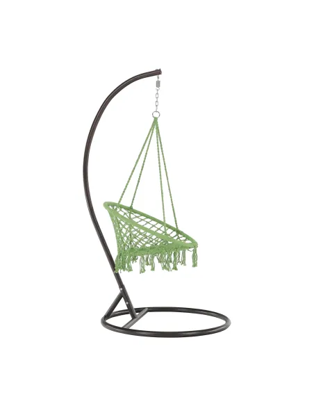 Scaun suspendabil AMADO 2, verde, pentru exterior/interior, 80x120 cm, metal și bumbac | MobilaOK