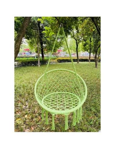 Scaun suspendabil AMADO 2, verde, pentru exterior/interior, 80x120 cm, metal și bumbac | MobilaOK