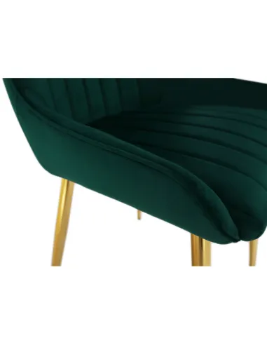 Scaun Dining PERLIA, smarald/crom-auriu, 56x62x89 cm, catifea/crom | MobilaOK