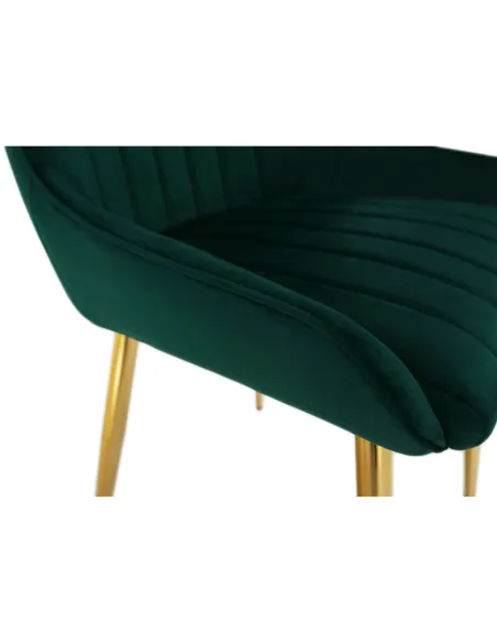 Scaun Dining PERLIA, smarald/crom-auriu, 56x62x89 cm, catifea/crom | MobilaOK