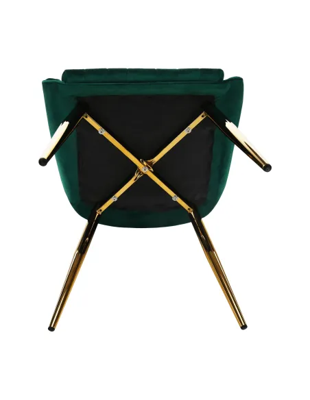 Scaun Dining PERLIA, smarald/crom-auriu, 56x62x89 cm, catifea/crom | MobilaOK