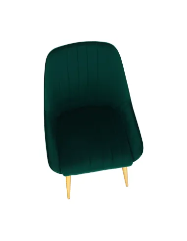 Scaun Dining PERLIA, smarald/crom-auriu, 56x62x89 cm, catifea/crom | MobilaOK