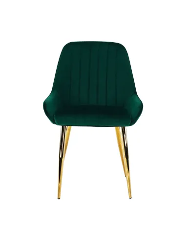 Scaun Dining PERLIA, smarald/crom-auriu, 56x62x89 cm, catifea/crom | MobilaOK