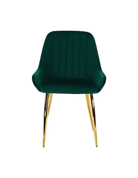 Scaun Dining PERLIA, smarald/crom-auriu, 56x62x89 cm, catifea/crom | MobilaOK