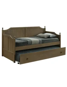 Pat, BAROBA, dormitor, 209x96.3x107.2 cm, lemn masiv/MDF stejar antic | MobilaOK