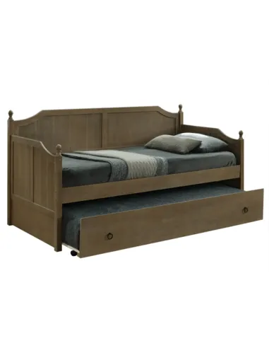 Pat, BAROBA, dormitor, 209x96.3x107.2 cm, lemn masiv/MDF stejar antic | MobilaOK