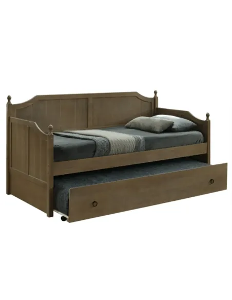 Pat, BAROBA, dormitor, 209x96.3x107.2 cm, lemn masiv/MDF stejar antic | MobilaOK