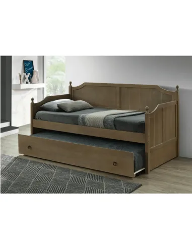 Pat, BAROBA, dormitor, 209x96.3x107.2 cm, lemn masiv/MDF stejar antic | MobilaOK