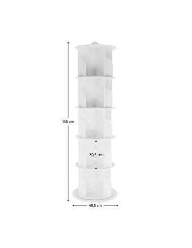 Etajeră RAFT PIVOTANT ERION, living/dormitor/birou, 45.5x45.5x158 cm, PAL laminat alb | MobilaOK