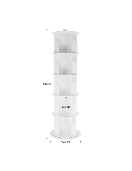 Etajeră RAFT PIVOTANT ERION, living/dormitor/birou, 45.5x45.5x158 cm, PAL laminat alb | MobilaOK