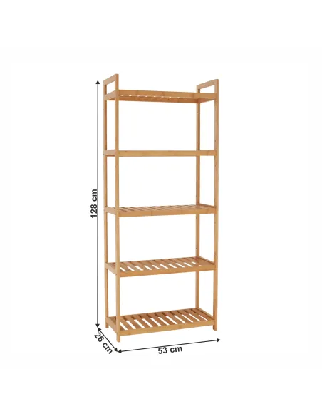 Raft, FIORE, living/dormitor/baie/hol, 53x26x128 cm, bambus natural | MobilaOK