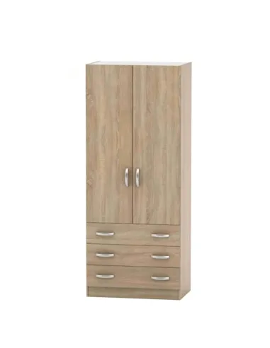 Dulap BETTY 2 pentru dormitor/living, 90x220x56.6 cm, PAL melaminat stejar sonoma | MobilaOK