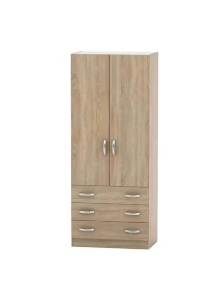 Dulap BETTY 2 pentru dormitor/living, 90x220x56.6 cm, PAL melaminat stejar sonoma | MobilaOK
