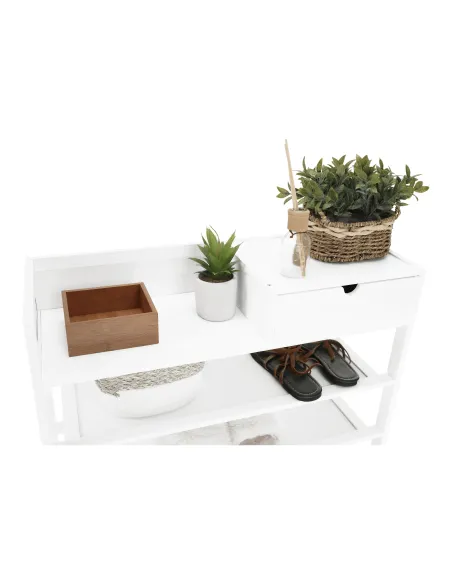 Dulap pantofi, KATLEY, hol/coridor, 70x25x117 cm, Bambus lacuit | MobilaOK