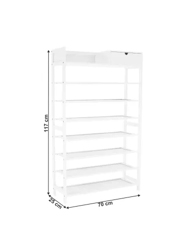 Dulap pantofi, KATLEY, hol/coridor, 70x25x117 cm, Bambus lacuit | MobilaOK