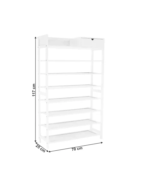 Dulap pantofi, KATLEY, hol/coridor, 70x25x117 cm, Bambus lacuit | MobilaOK